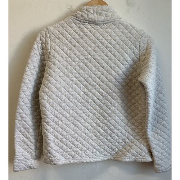 Orvis Womens Quilted Sweater Heather Pullover Diamond Pattern Mock Neck Cozy XS - Picture 8 of 11